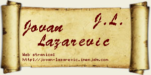 Jovan Lazarević vizit kartica